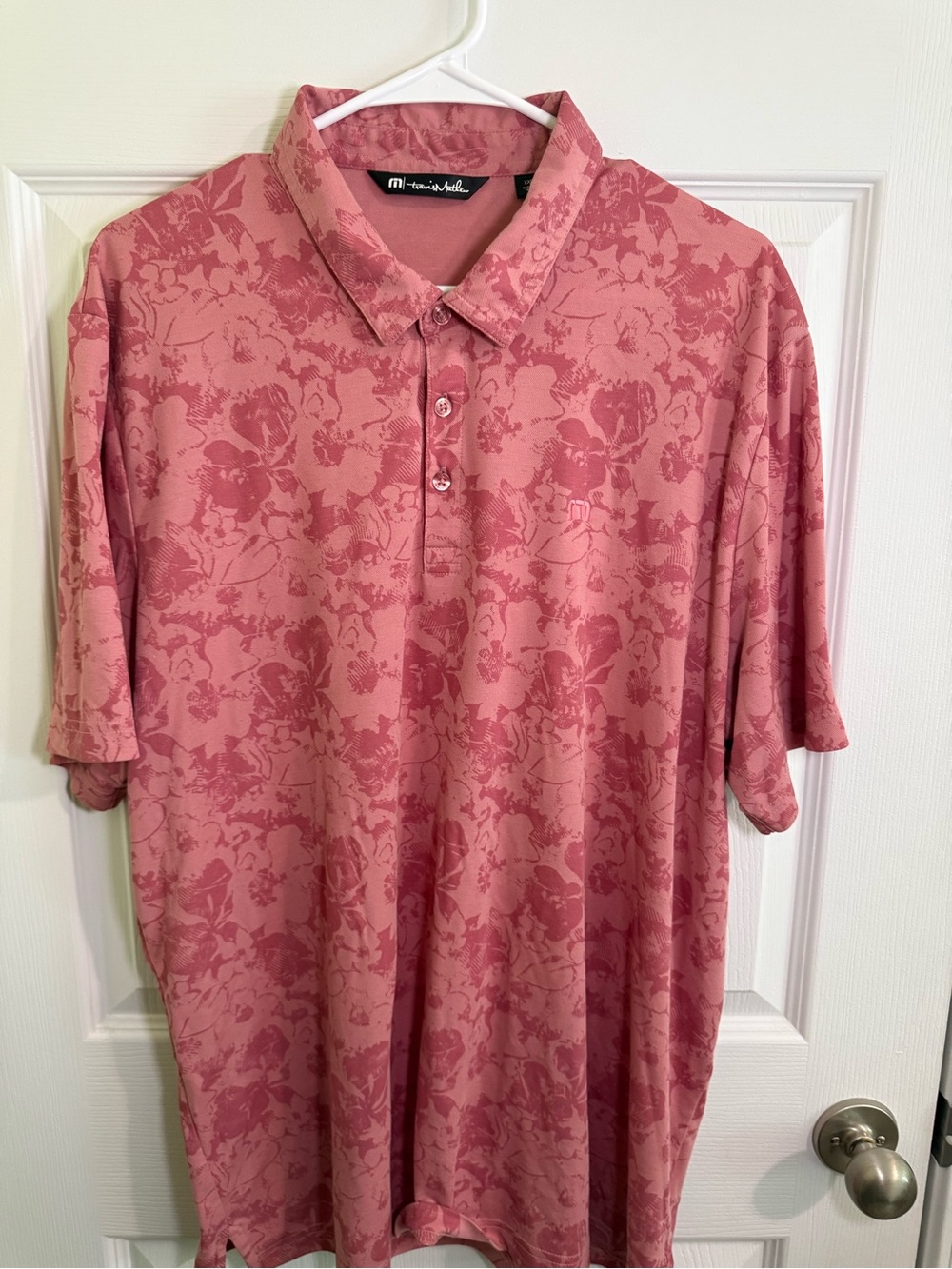 Travis Mathew Rose Pink Floral Polo